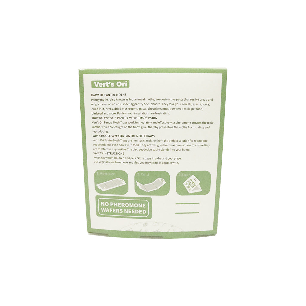 Vert's Ori Pantry Moth Trap, Non-Toxic with No Insecticides, Sticky Glue Trap with Pheromones, Safe for Food and Cupboard (6 Pack)